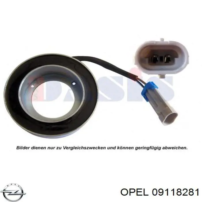 09118281 Opel acoplamiento magnético, compresor del aire acondicionado