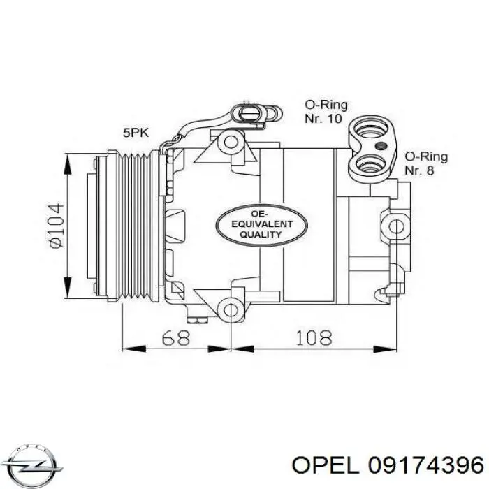 09174396 Opel compresor de aire acondicionado