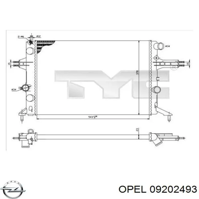 09202493 Opel radiador