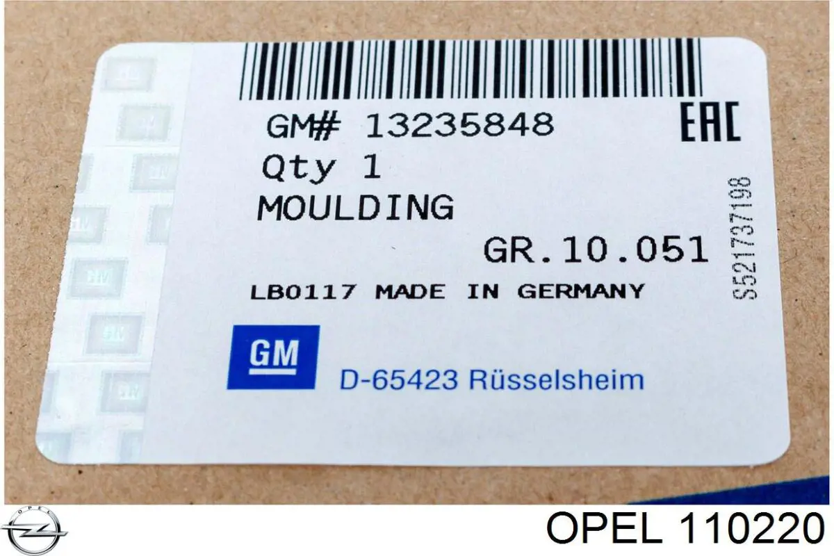Moldura de parabrisas Opel 110220 precio, desde 13,33 EUR