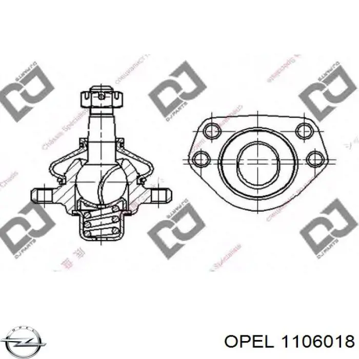 1106018 Opel guardabarros interior, aleta delantera, derecho delantero