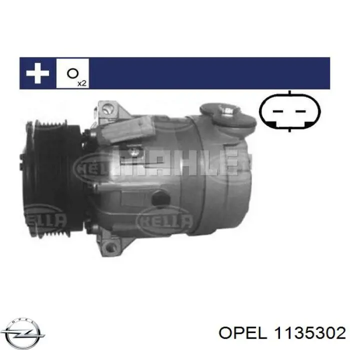 Compresor de aire acondicionado 1135302 Opel