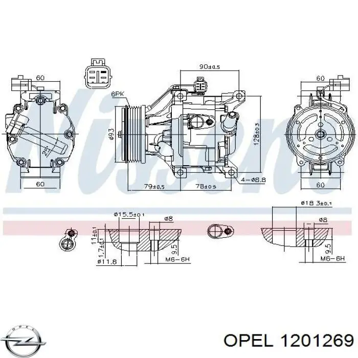 Batería de Arranque Opel (1201269)