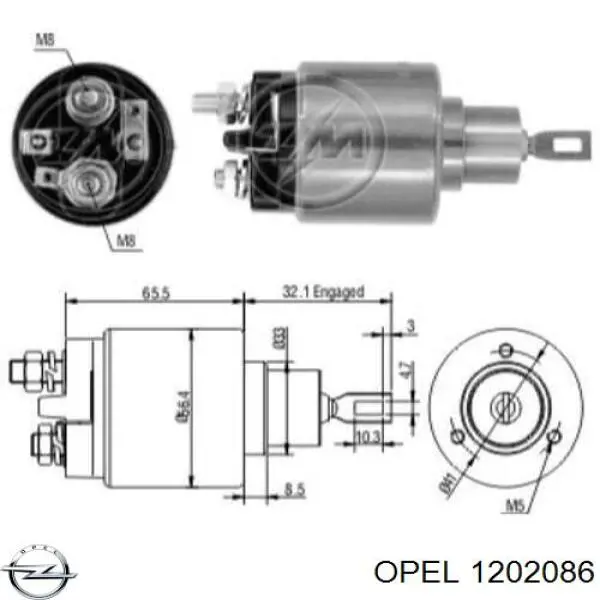 1202086 Opel interruptor magnético, estárter