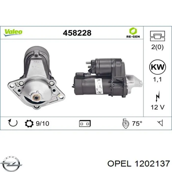 1202137 Opel motor de arranque