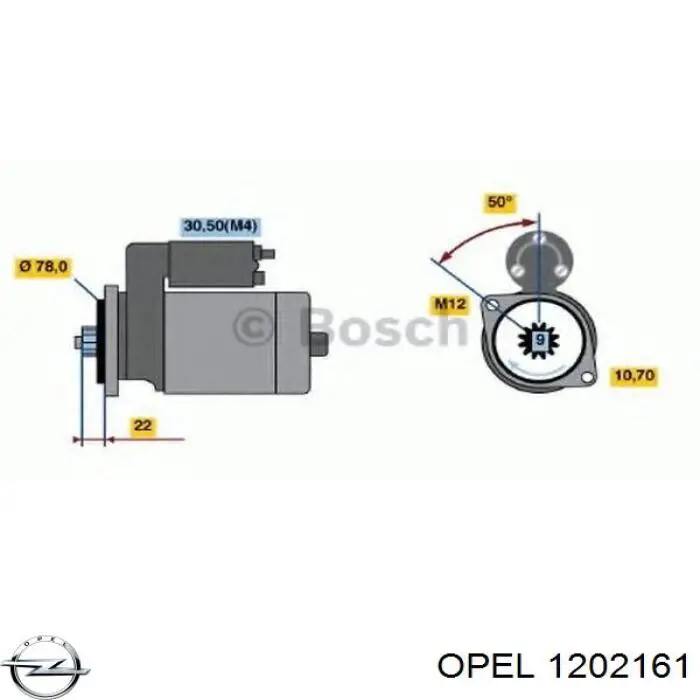 1202161 Opel motor de arranque