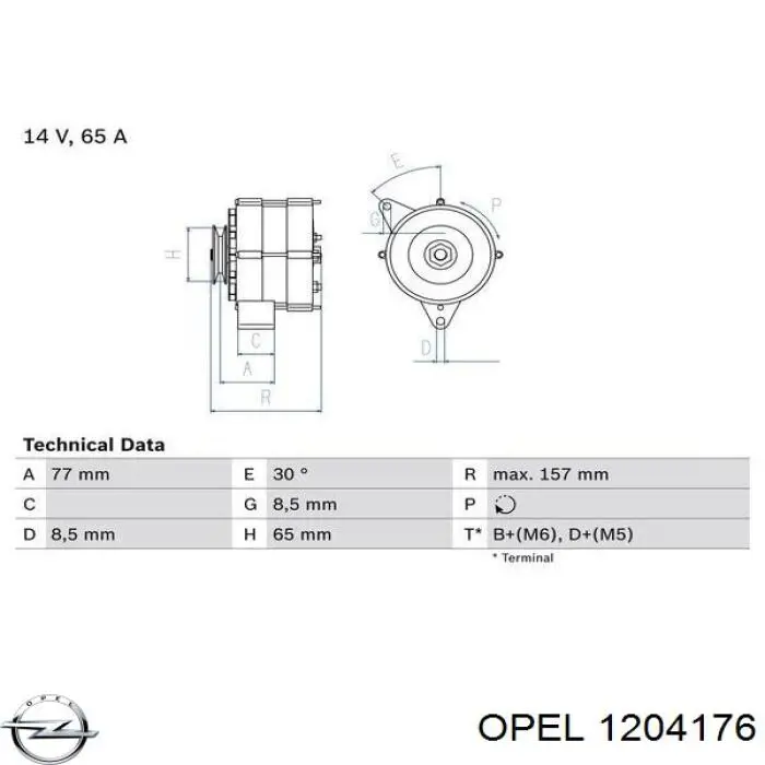 1204176 Opel alternador