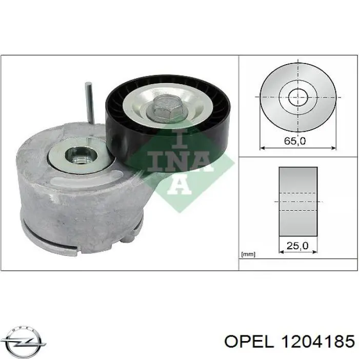 1204185 Opel tensor de correa, correa poli v