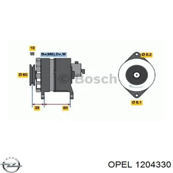 1204330 Opel alternador