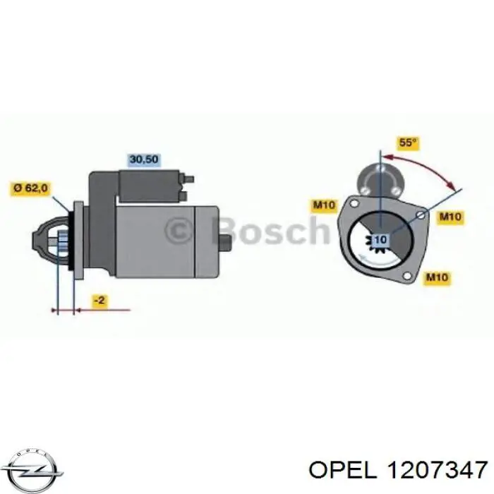 1207347 Opel elemento de regulación, regulación del alcance de faros