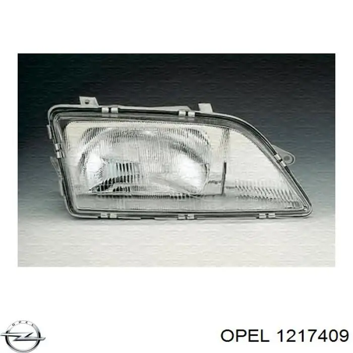 1217409 Opel cristal de faro derecho