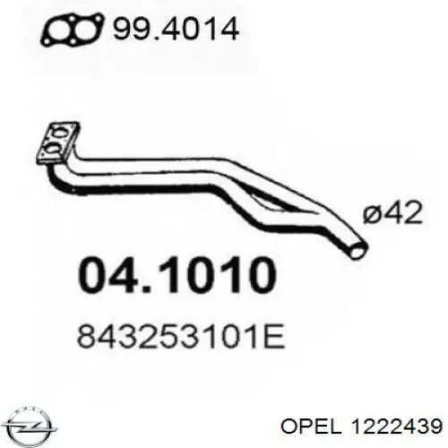 1222439 Opel piloto posterior interior derecho