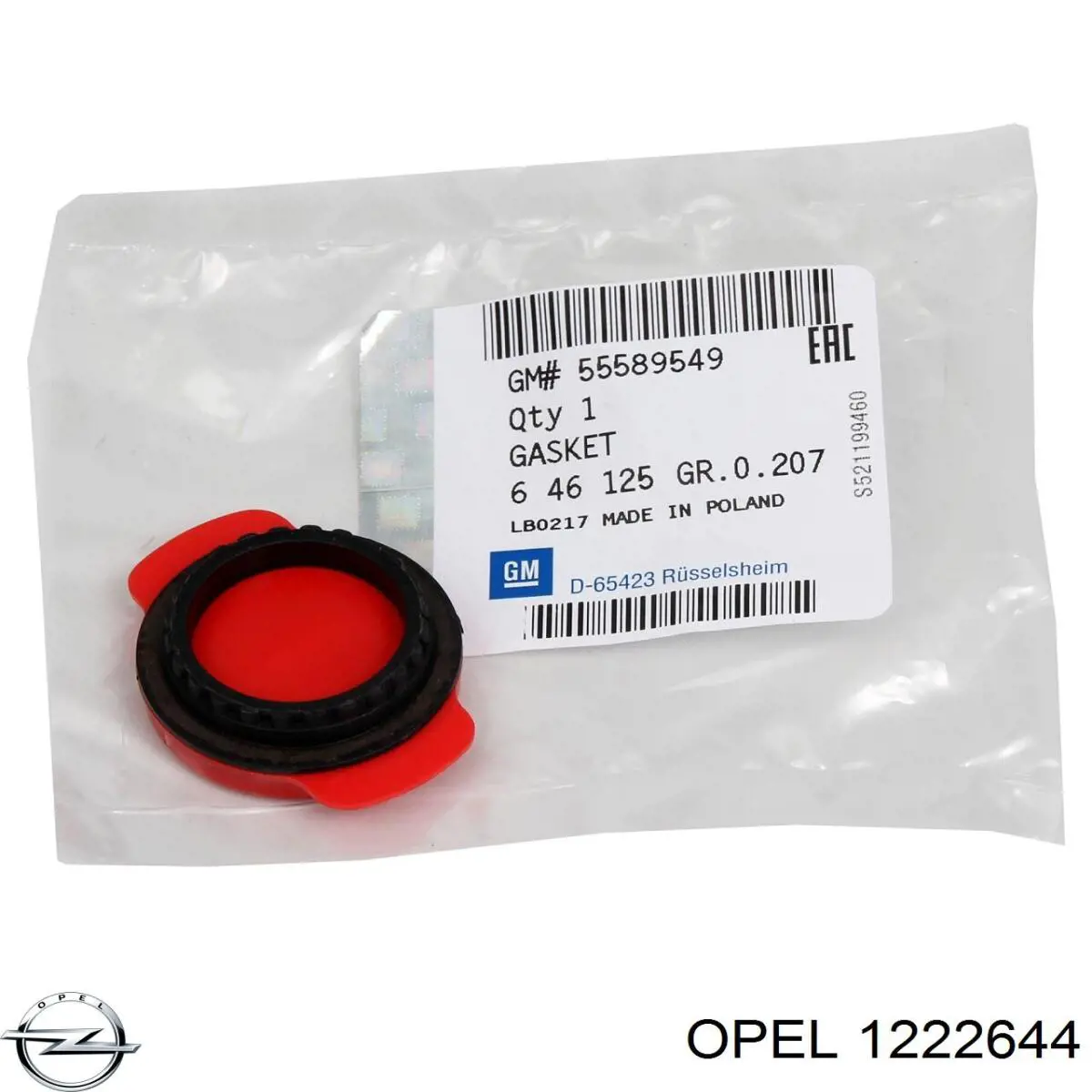 1222644 Opel reflector, parachoques trasero, derecho