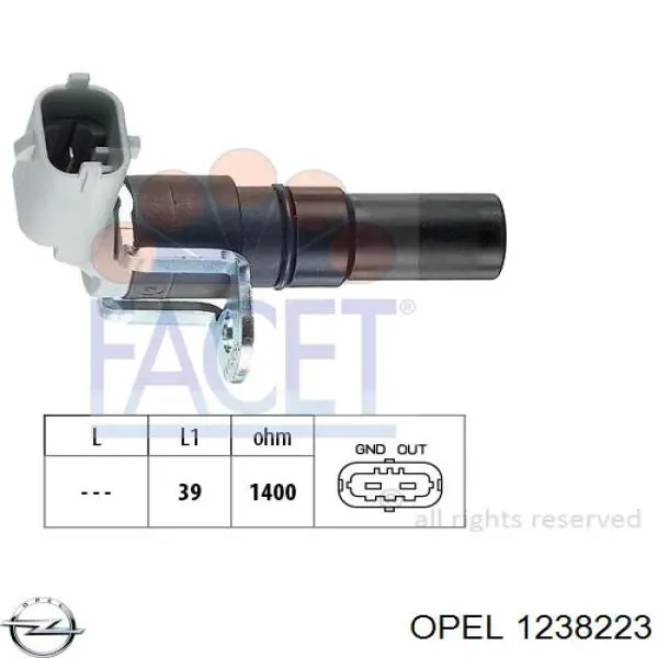 Comprar 1238223 Opel Sensor de cigüeñal
