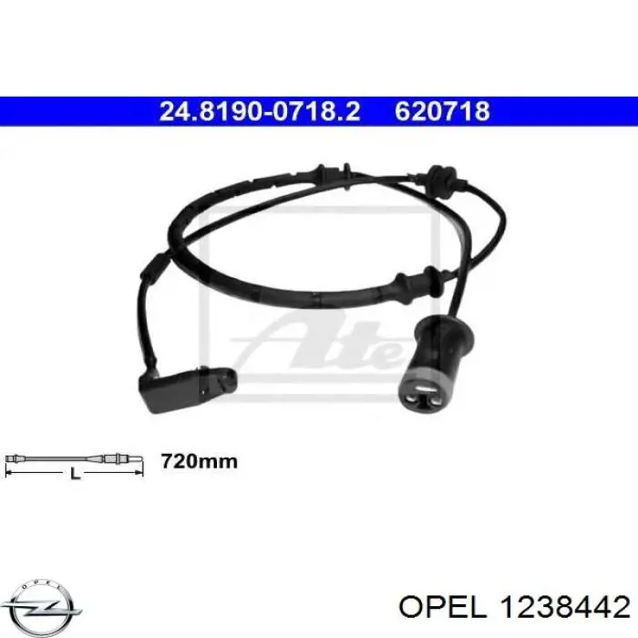 Sensor de desgaste de las pastillas de freno delanteras Opel 1238442 precio, desde 5,28 EUR