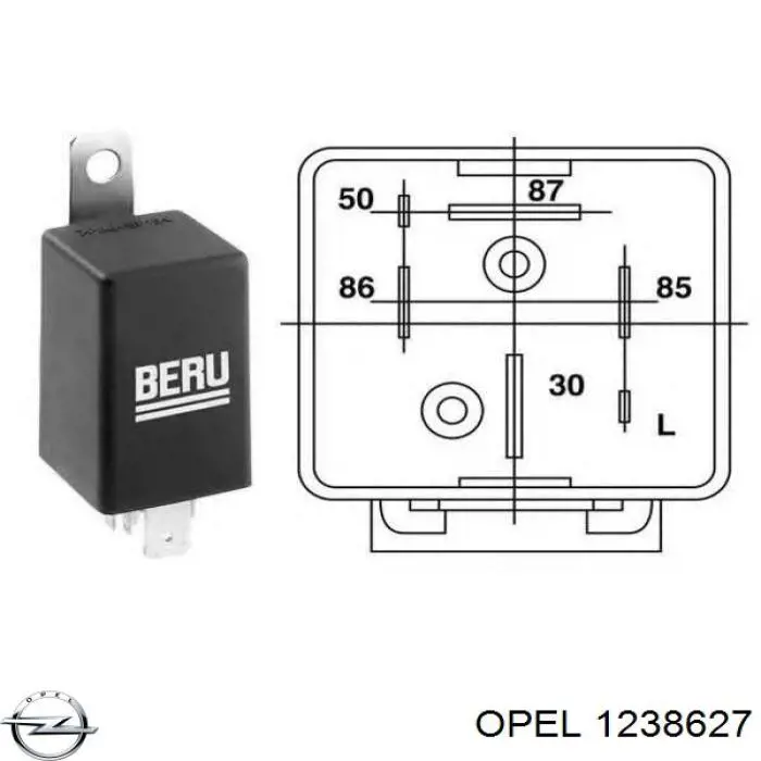 1238627 Opel relé de bujía de precalentamiento