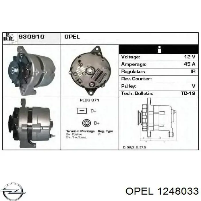Manómetro de presión de aceite Opel 1248033 precio, desde 31,62 EUR