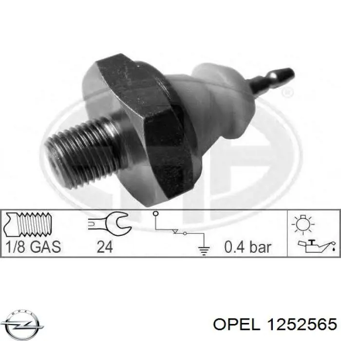 1252565 Opel sensor de presión de aceite