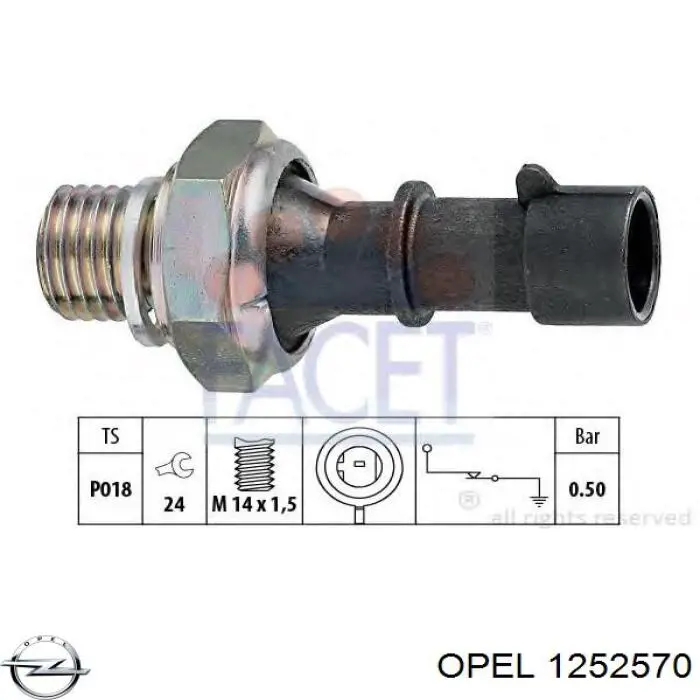 1252570 Opel sensor de presión de aceite