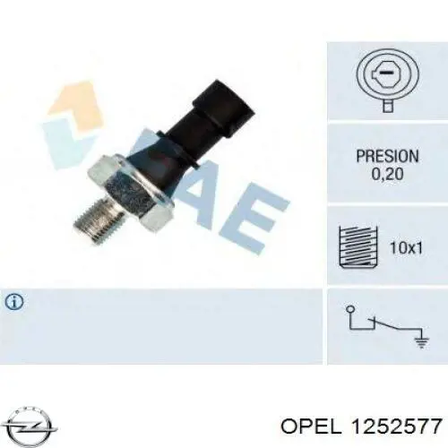 Comprar 1252577 Opel Sensor de presión de aceite