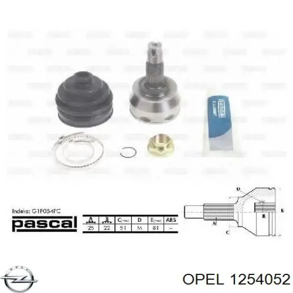 Aforador 1254052 Opel