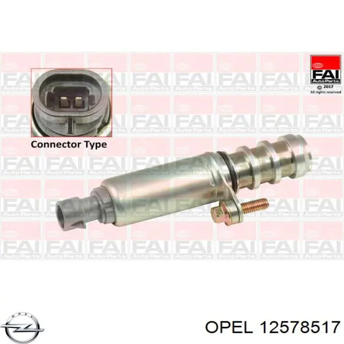 12578517 Opel válvula control, ajuste de levas, izquierda