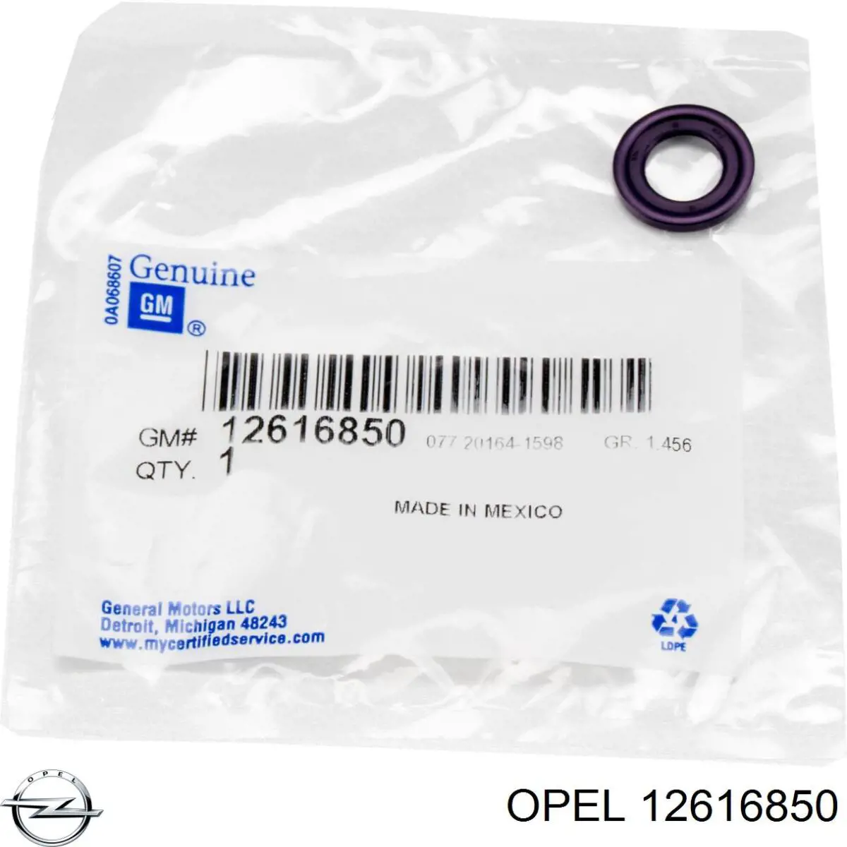 12616850 Opel junta, tapón roscado, colector de aceite
