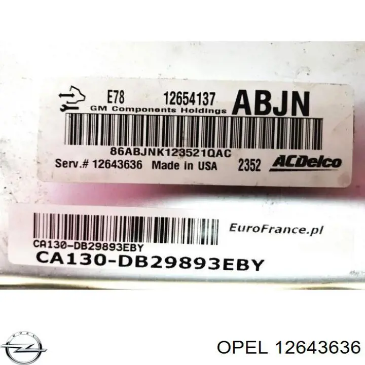 Unidad de control del motor  Opel 1247282 precio, desde 149,96 EUR
