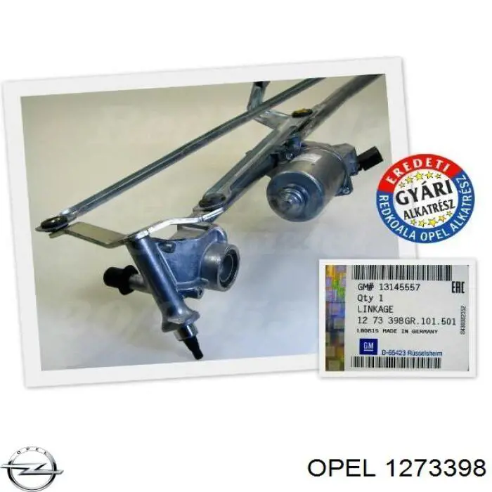 1273398 Opel Varillaje de limpiaparabrisas