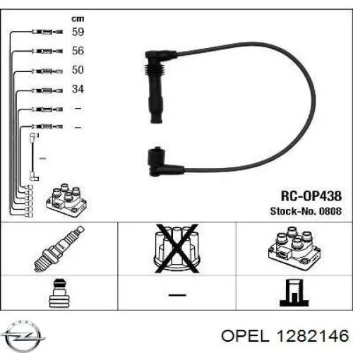 1282146 Opel juego de cables de encendido