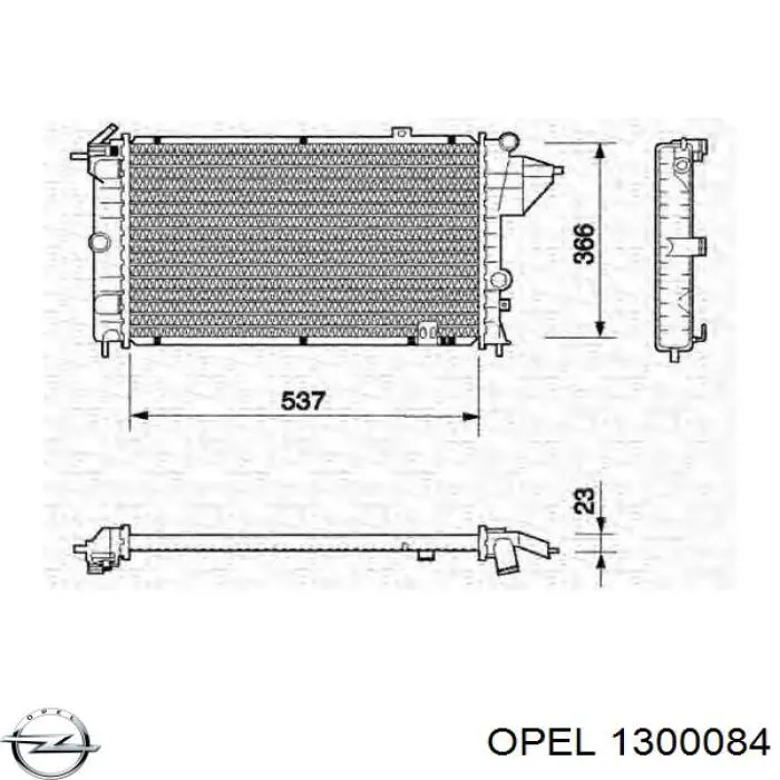 1300084 Opel radiador