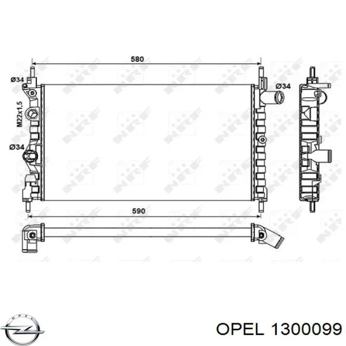 1300099 Opel radiador refrigeración del motor