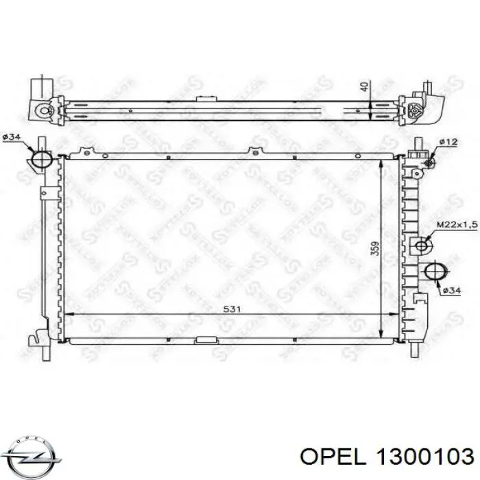 1300103 Opel radiador refrigeración del motor