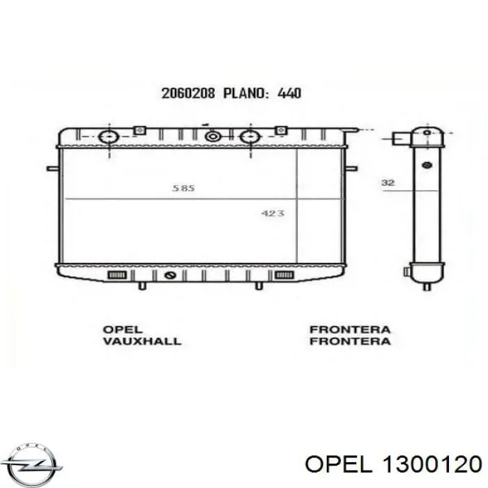 1300120 Opel radiador