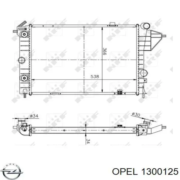 1300125 Opel radiador refrigeración del motor