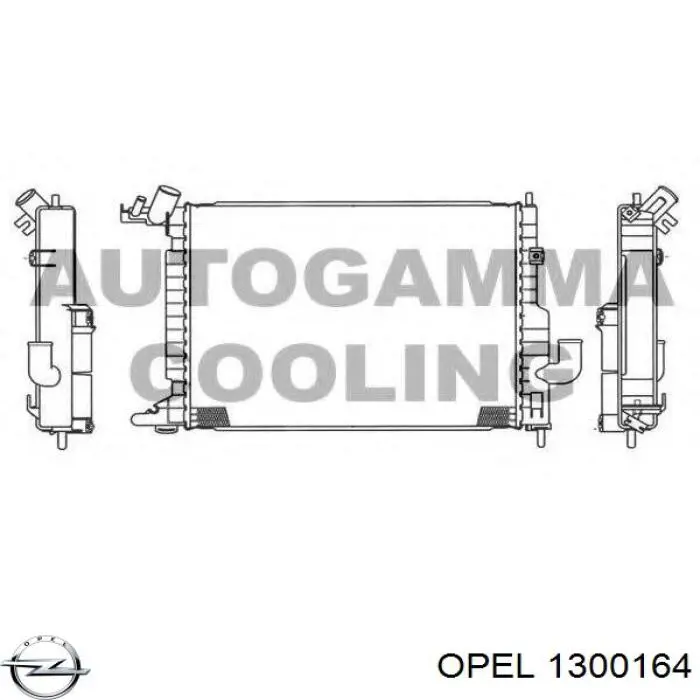 1300164 Opel radiador refrigeración del motor