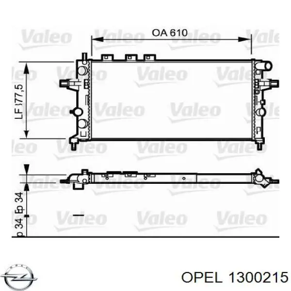 1300215 Opel radiador refrigeración del motor