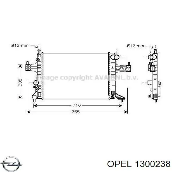 1300238 Opel radiador refrigeración del motor