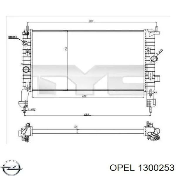 1300253 Opel radiador refrigeración del motor