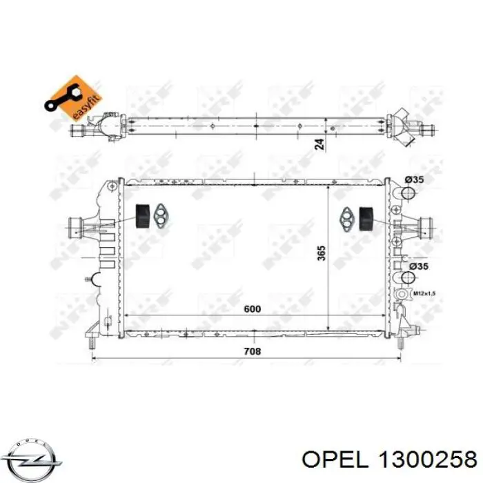 1300258 Opel radiador