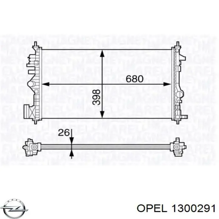 Comprar 1300291 Opel Radiador de auto