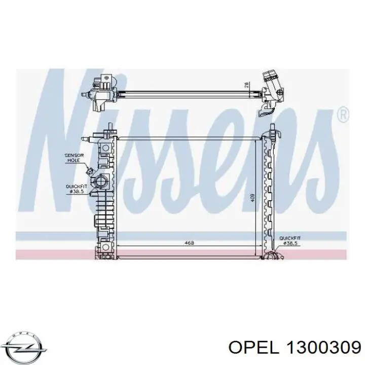 1300309 Opel radiador refrigeración del motor