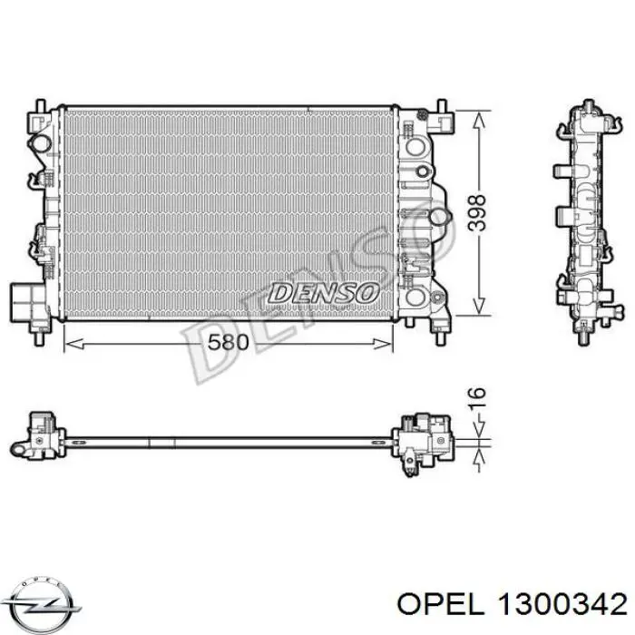 1300342 Opel radiador refrigeración del motor