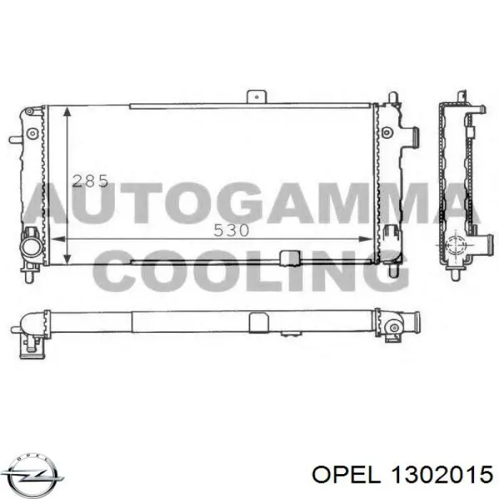 1302015 Opel radiador refrigeración del motor