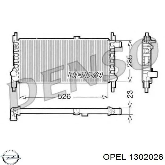 1302026 Opel radiador refrigeración del motor