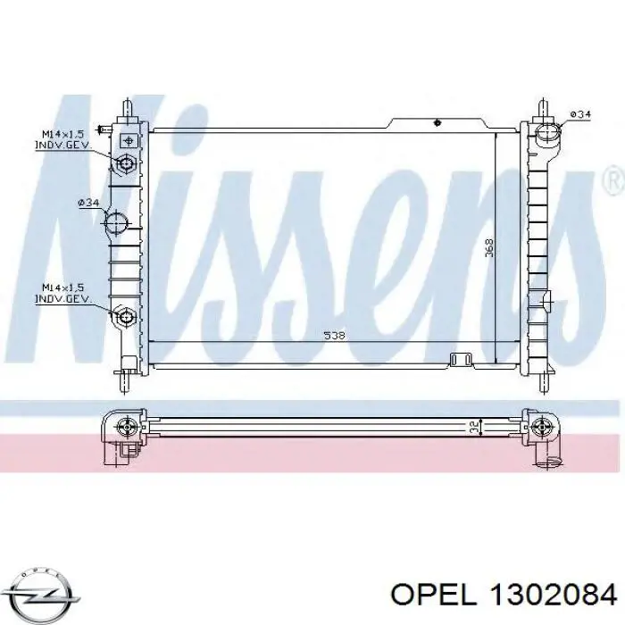 Água radiador Opel 1302084 precio, desde 158,81 EUR