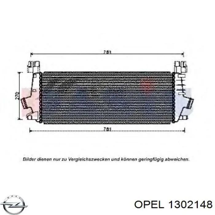 1302148 Opel radiador de aire de admisión