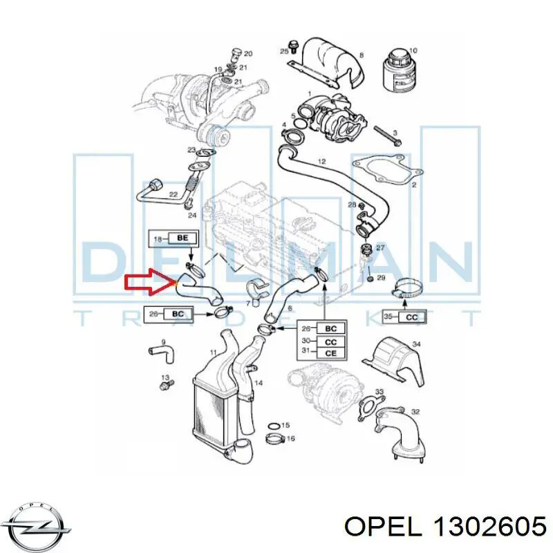 Tubo intercooler 24451329 General Motors