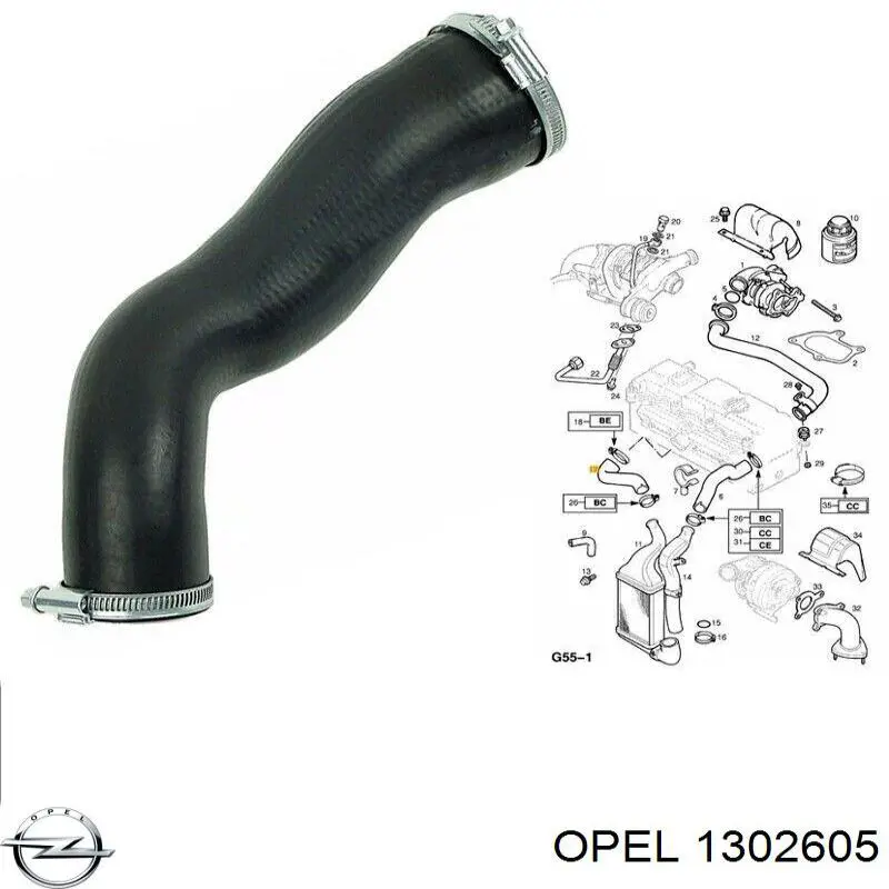 Manguera del intercooler Opel 1302605 precio, desde 17,34 EUR