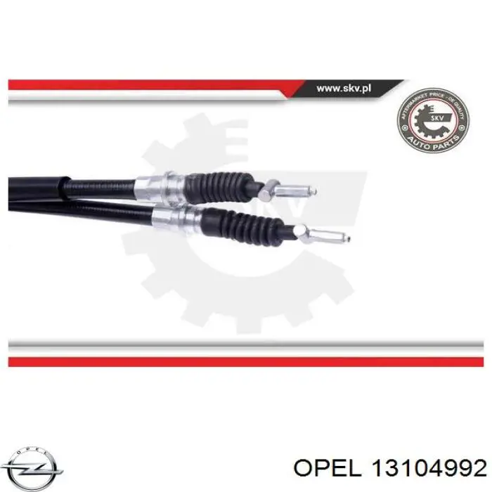 13104992 Opel cable de freno de mano trasero derecho/izquierdo